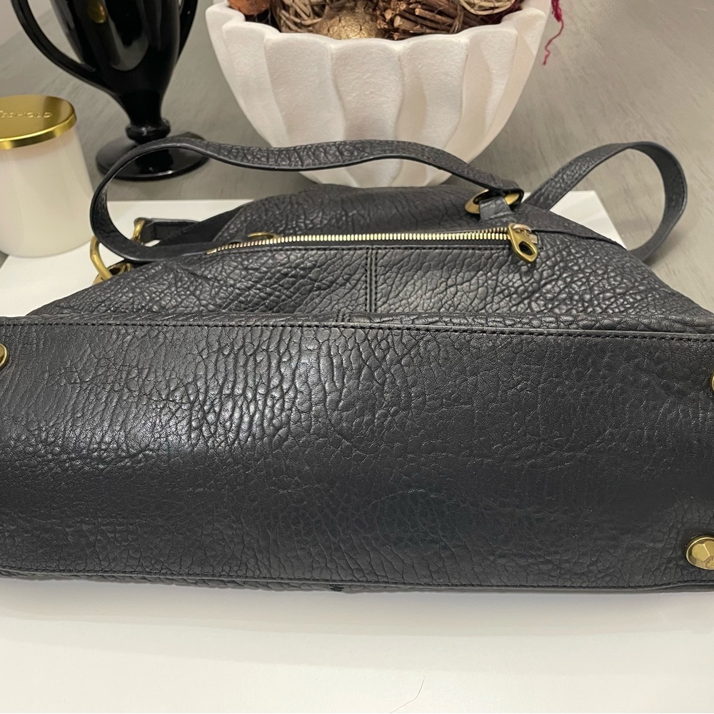 orYANY Black Leather Shoulder Bag with Gold Accents - Picture 10 of 11